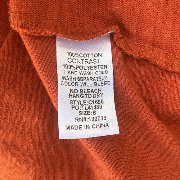 Umgee Scoop Neck Boho Top Orange Small - Picture 7 of 8